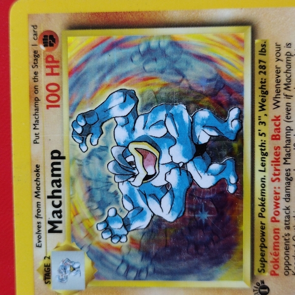 1st Edition 1995 Machamp Holographic Card (8/102) - Picture 2 of 6